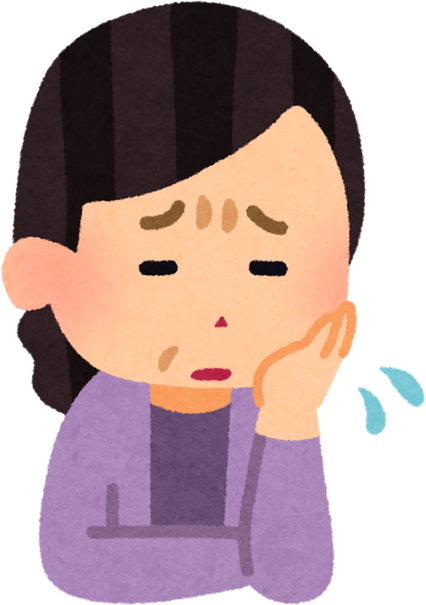 Illustration of a Worried Middle-Aged Woman Deep in Thought