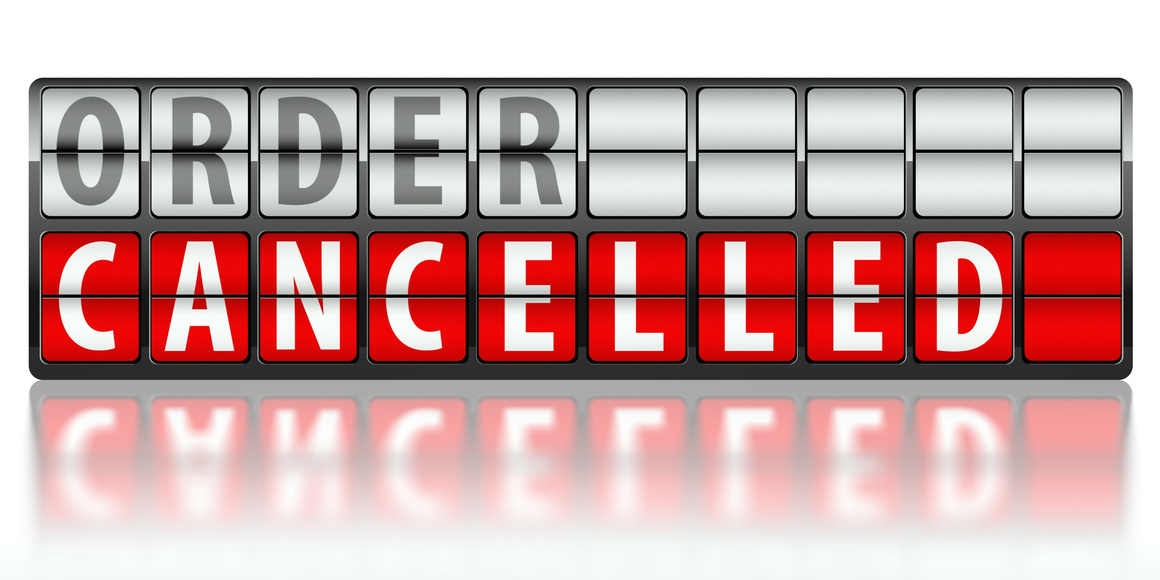 Ecommerce concept of order, cancelled